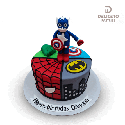 Superhero Squad Cake