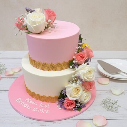 Engagement or wedding anniversary cake