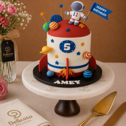 Custom Astronaut-themed Birthday Cake