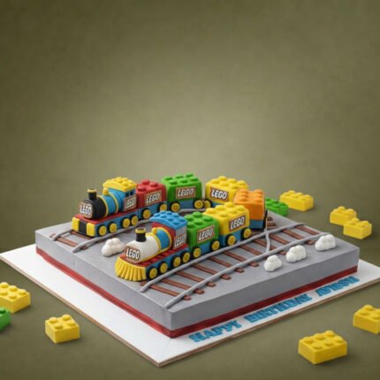 Lego Train Fondant Cake