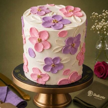 Pastel Colored Palette Knife Buttercream Cake
