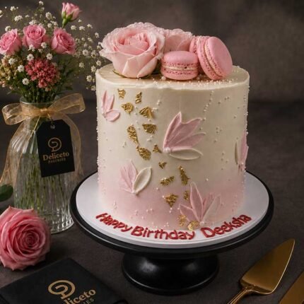 Featuring Pink Roses Tehemed Cake