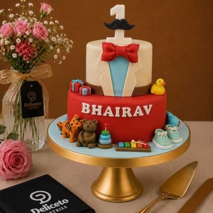 Gentleman Suit, Mustache Themed Cake
