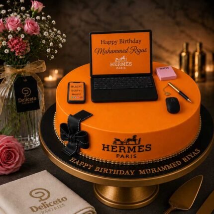 Hermes Cake with laptop