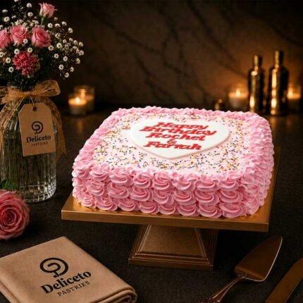 Simple Pink Cream Cake