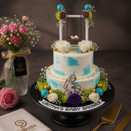 Two Tier Baby Shower Cake