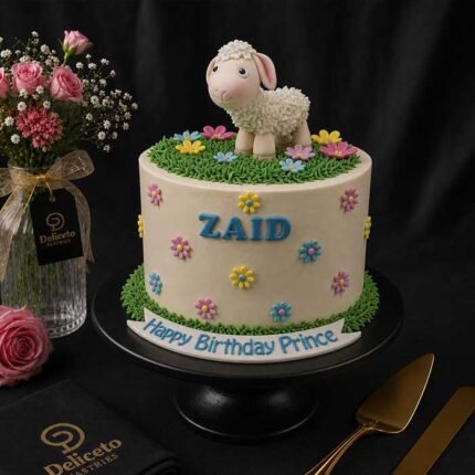 Custom Lamb-themed Cake