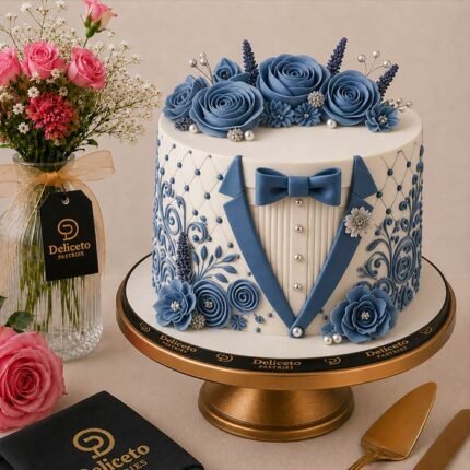 Formal Tuxedo Themed Cake